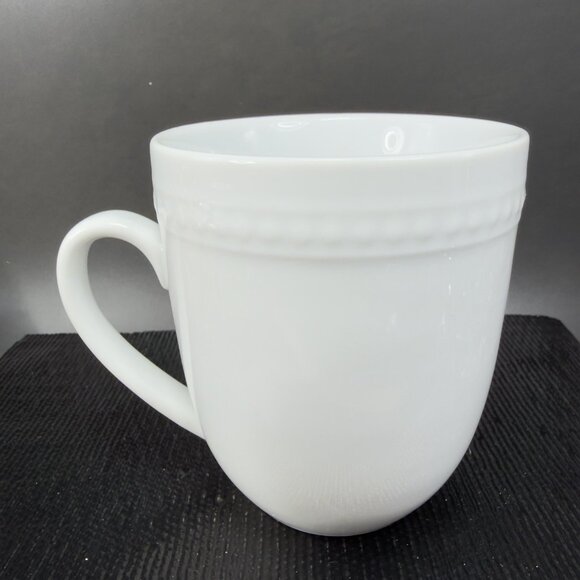 Fitz And Floyd Everyday White Ceramic Coffee Mug Cup Set 2 Mugs Cups Stoneware - Picture 8 of 12